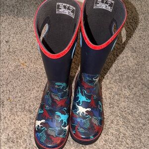 Bogs Kids Dinosaur Print Rain Boots - Red and Blue